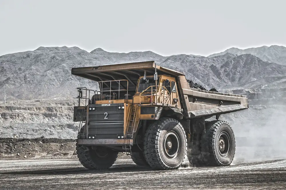 Haul truck on a mine road